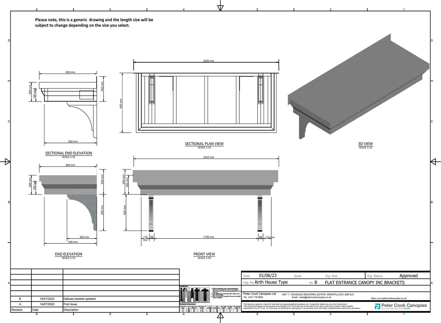 The Airth Flat Entrance Door Canopy