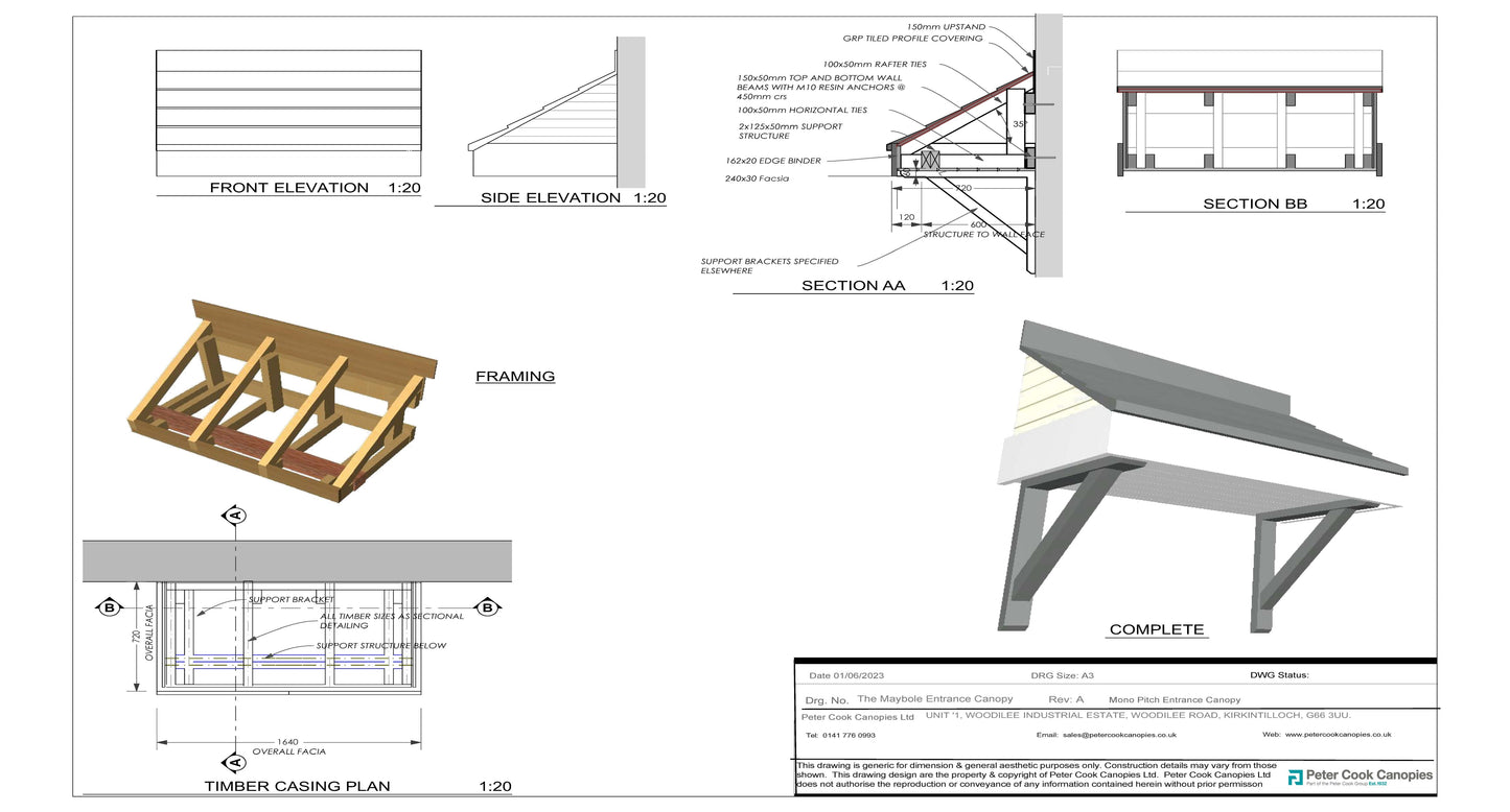 The Maybole Mono Pitch Entrance Canopy