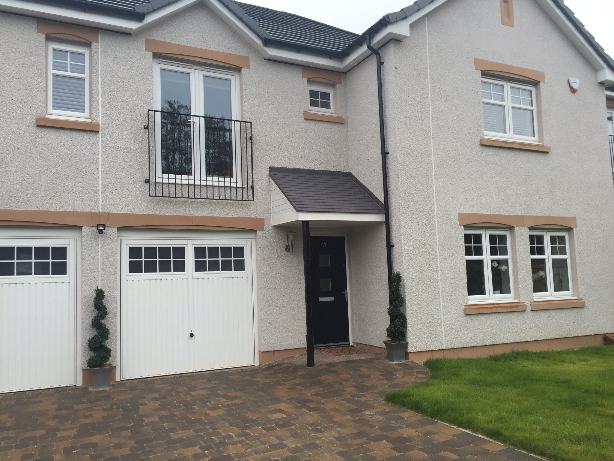 Modern Handed Mono Pitch/ Lean to Door Entrance Canopy on Dorothea Post