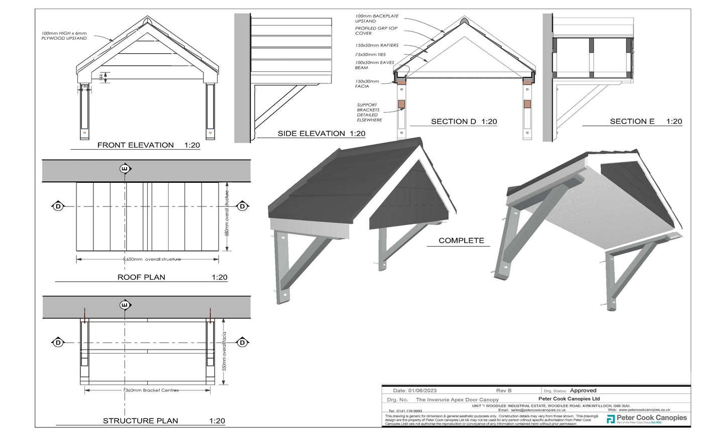 The Inverurie Apex Door Canopy