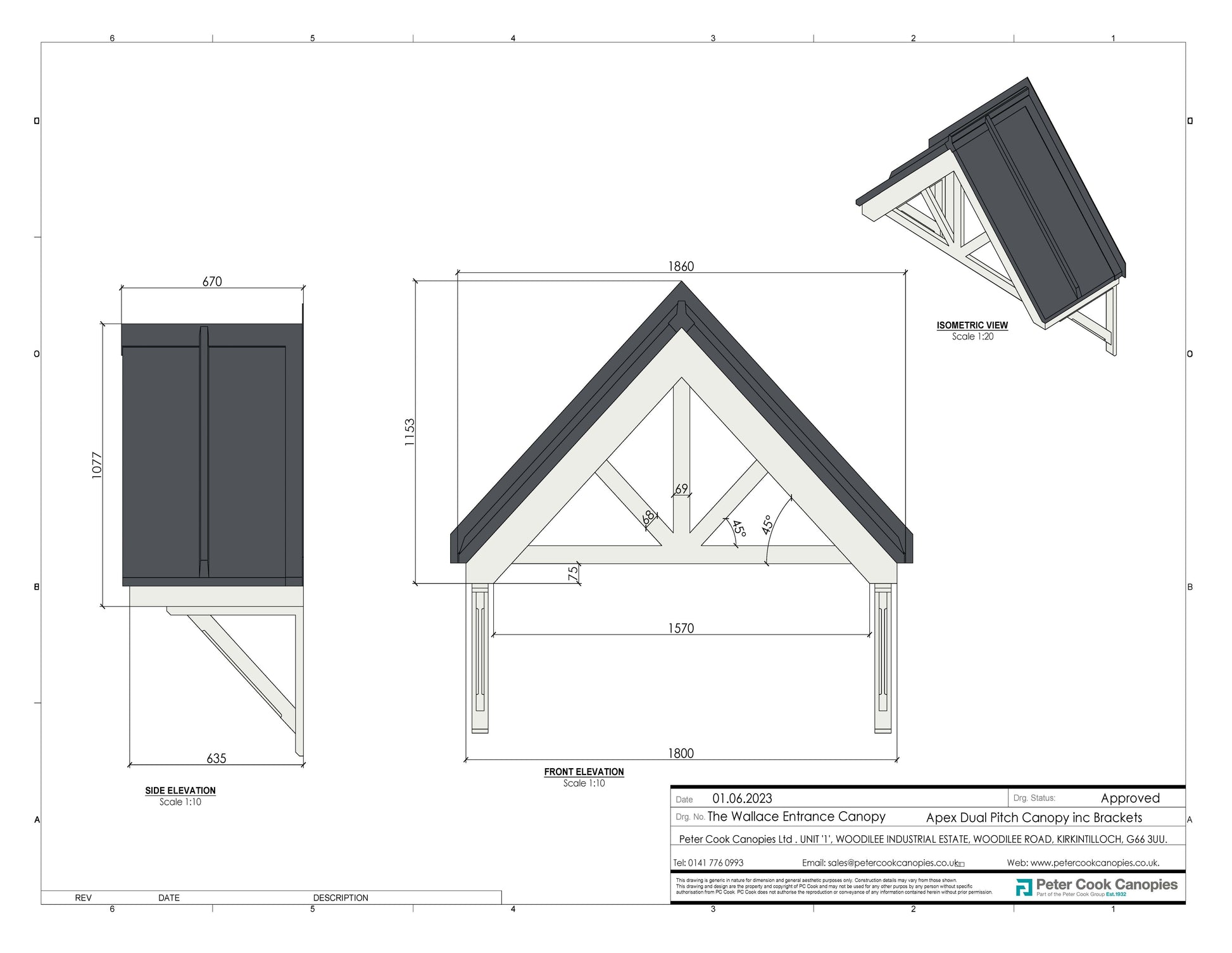 The Wallace Apex Door Canopy